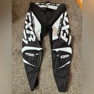 FXR Mx Black and White Men's dirt bike pants